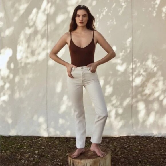 Reformation Cream Straight Leg Jeans - Picture 2 of 12